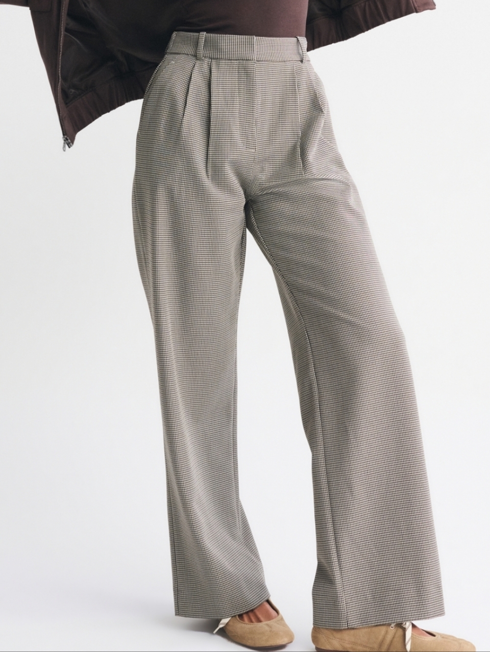 Abercrombie & Fitch Houndstooth High-Waist Pants - Black & White Size 26 (Short)